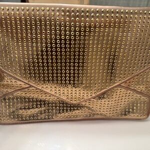 Rose Gold Studded Clutch with Strap